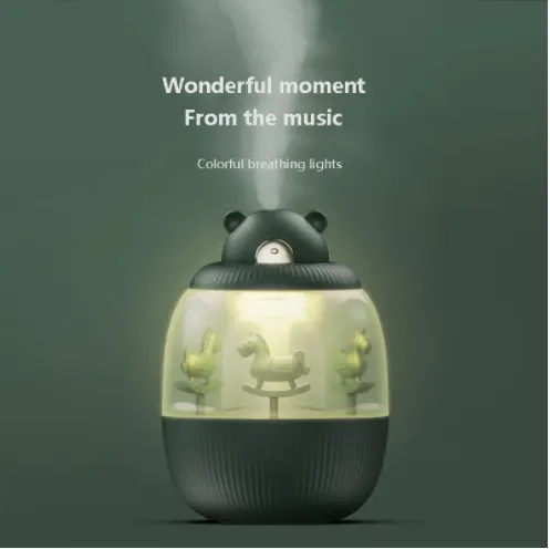 USB Rechargable Cool Mist Humidifier Creative Carousel for Living