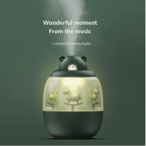 USB Rechargable Cool Mist Humidifier Creative Carousel for Living