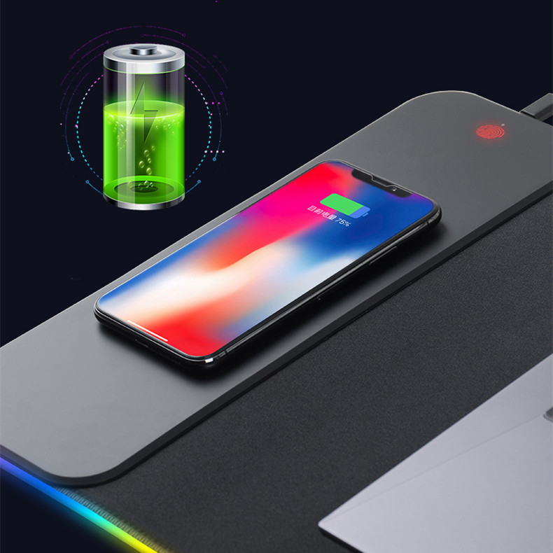 Wireless Charging Mouse Pad 10W Fast Charging Colorful Luminous Mouse Pad Super Large Gaming Mouse Pad