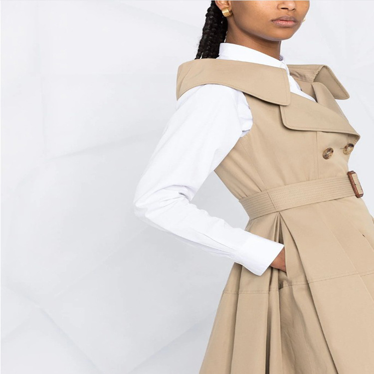 Lapel Double-Breasted Long Vest Dress, picture 3 of 6