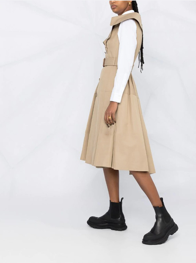 Lapel Double-Breasted Long Vest Dress, picture 5 of 6