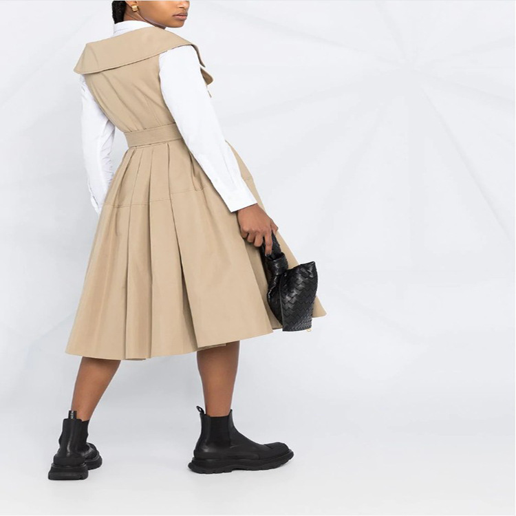 Lapel Double-Breasted Long Vest Dress, picture 2 of 6
