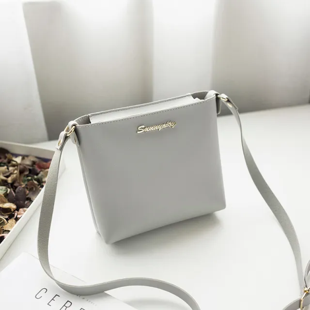 Simple One shoulder Messenger Bag Mini Zipper Small Square Bag Grey - Shop at LoveMi