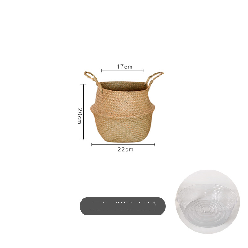 Woven Straw Flowerpot Basket, picture 4 of 7