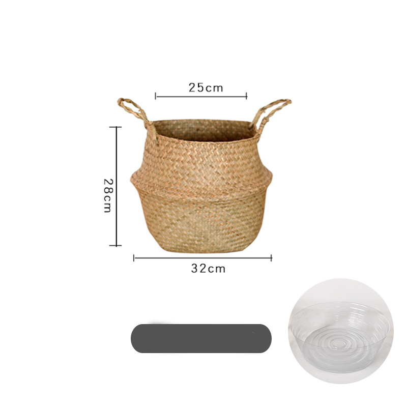 Woven Straw Flowerpot Basket, picture 6 of 7