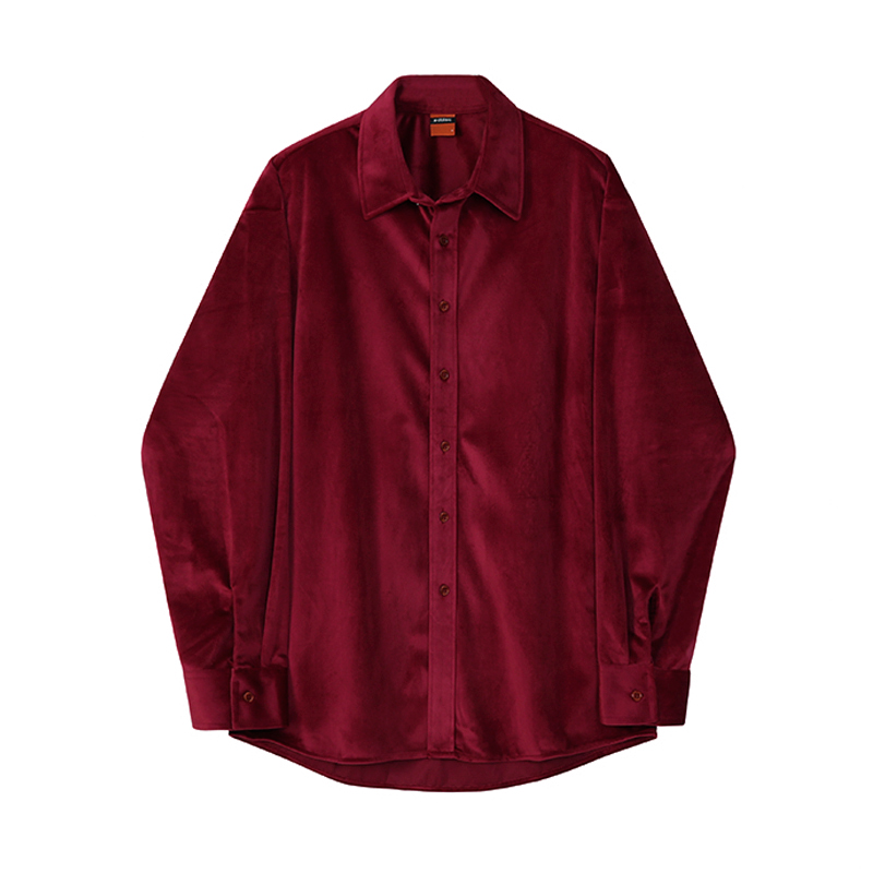 Warm Velvet Shirt Men's Long Sleeved Casual All Match Solid Color Shirt Jacket