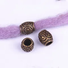 Wig Accessories Reggae Dirty Braid Decorative Beaded Headwear Braided Large Hole Beaded DIY Hair Accessories Retro Alloy Beads - I - View 1