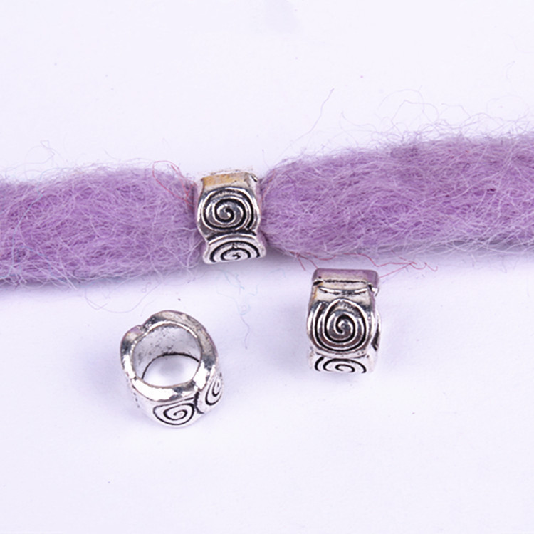 Wig Accessories Reggae Dirty Braid Decorative Beaded Headwear Braided Large Hole Beaded DIY Hair Accessories Retro Alloy Beads - Shop at LoveMi