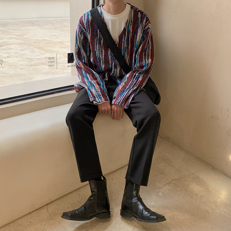 Japanese Knit Jacket Male Korean Trend Cardigan Sweater