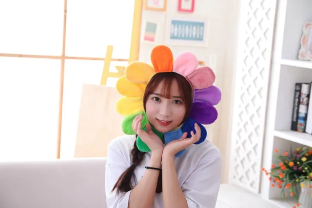 Korean Girl Heart Sun Flower Headgear Hat Photo Props Photo Props Cartoon Headgear Plush Hat As The Picture Shows - Shop at LoveMi