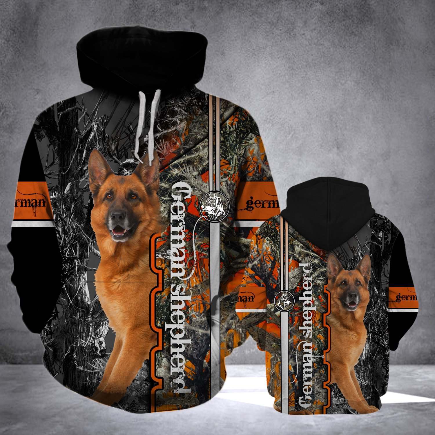 European And American Style Animal Dog And Wolf Series 3D Digital Printing Hooded Long-Sleeved Sweater
