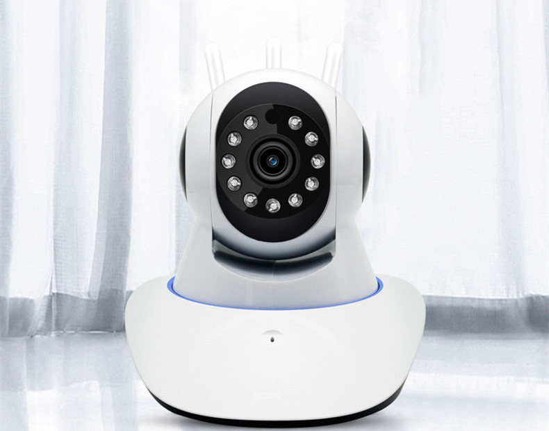 Intelligent Rotary Head Shaker Wifi Remote Wireless Network Three Antenna Camera Home Monitoring Hd Night Vision — foto 4