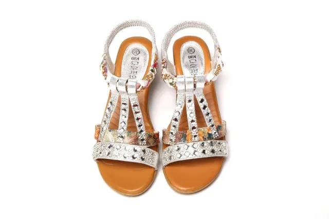 Rome Beach Soft Bottom Platform Sandals Women Summer Flat Shoes Silver - Shop at LoveMi