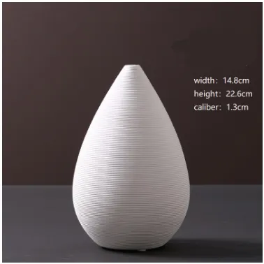 Modern Minimalist White Ceramic Vase Ornaments European Creative Art Flower Arrangement Dried Flowers Artificial Flowers Home Decoration - Shop at LoveMi