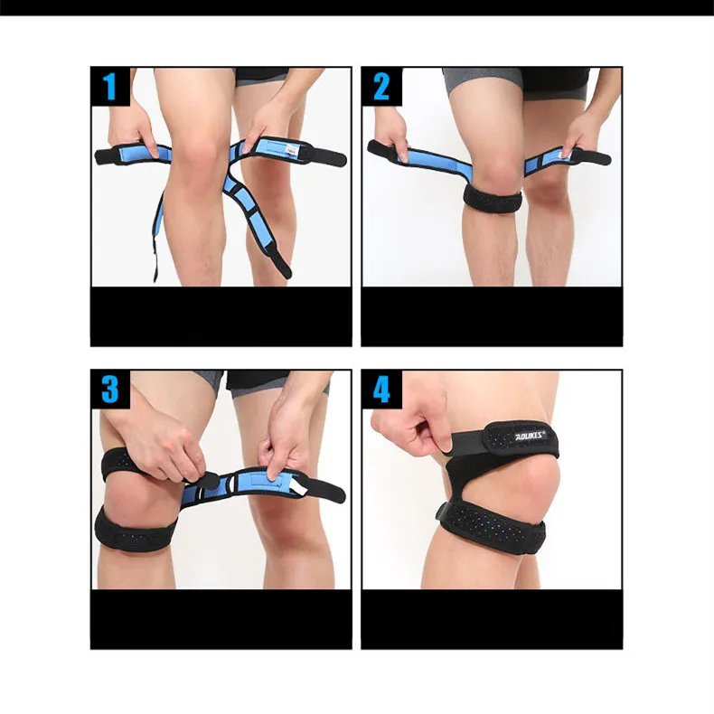 Sports Silicone Patella Belt Compression Protection Patella Running Mountaineering Breathable Basketball Knee Pads – image 3