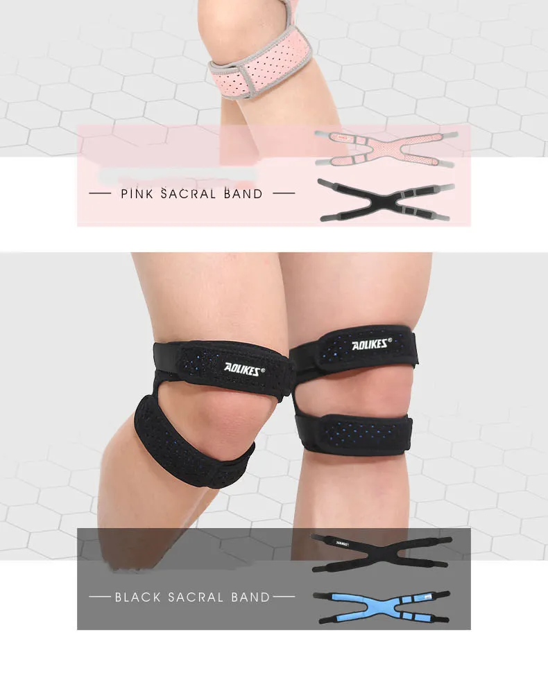 Sports Silicone Patella Belt Compression Protection Patella Running Mountaineering Breathable Basketball Knee Pads – image 5