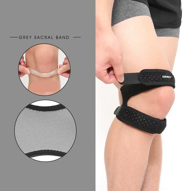 Sports Silicone Patella Belt Compression Protection Patella Running Mountaineering Breathable Basketball Knee Pads – image 4