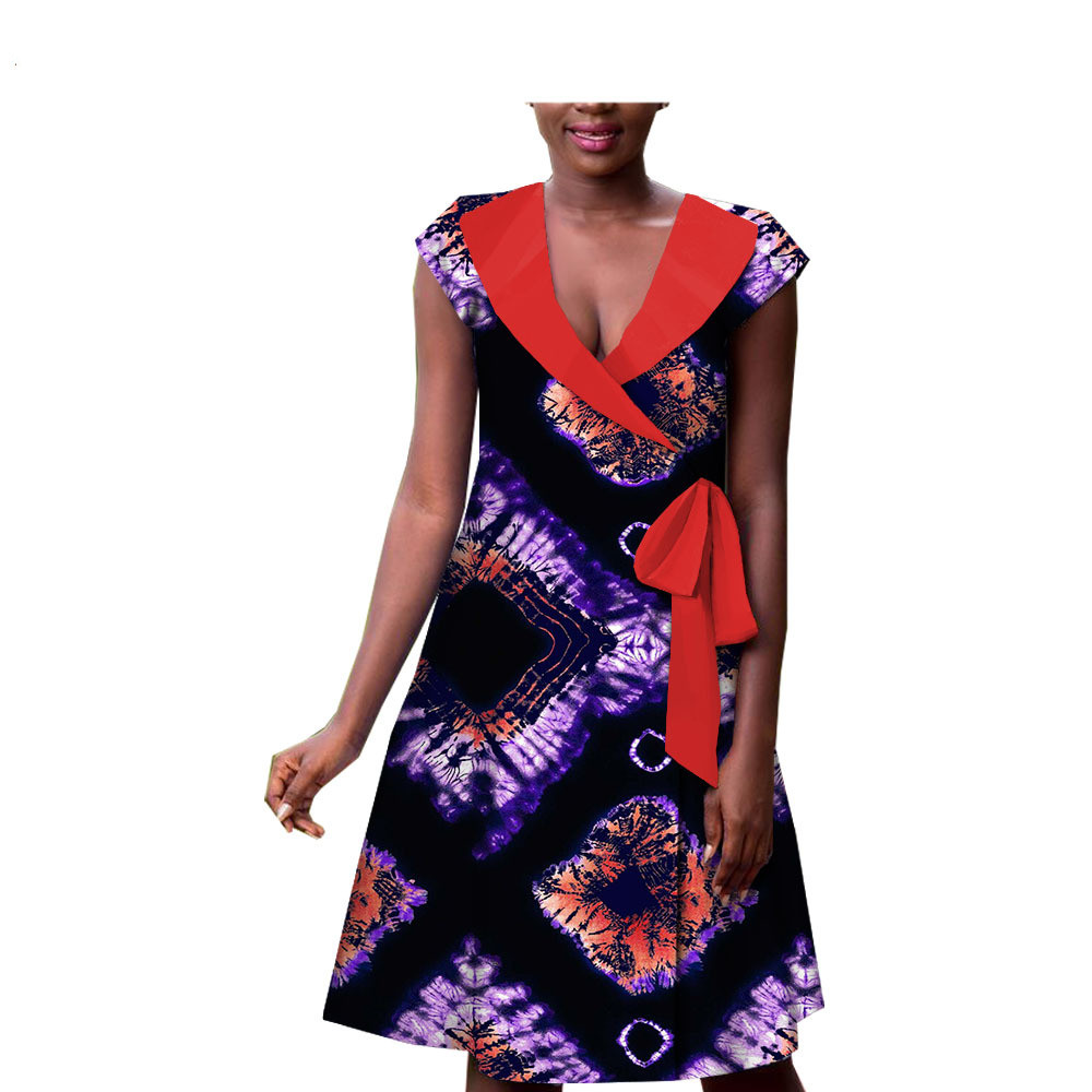 New Style Hot-Selling African Ethnic Printing Batik Cotton Plus Size Fashion Dress