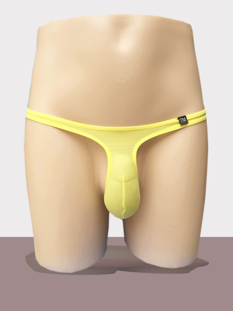 Sexy Men'S Thong, Upturned Pocket Men'S T-Pants, Increased Ice Silk Men'S Underwear, Translucent Men'S Thong