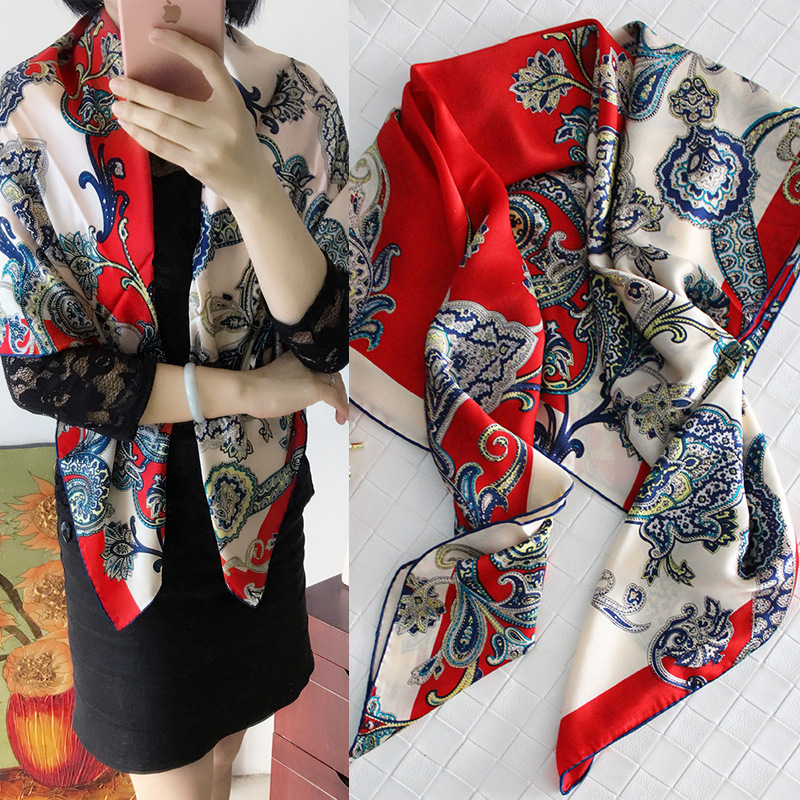 New Style Silk Scarf And Rich Cashew Nut Vine 