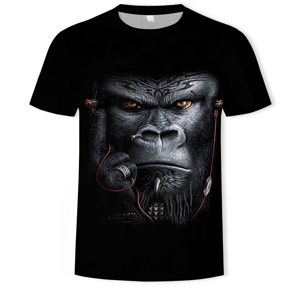 Animal Monkey Print 3D Digital Printing Men's T-Shirt
