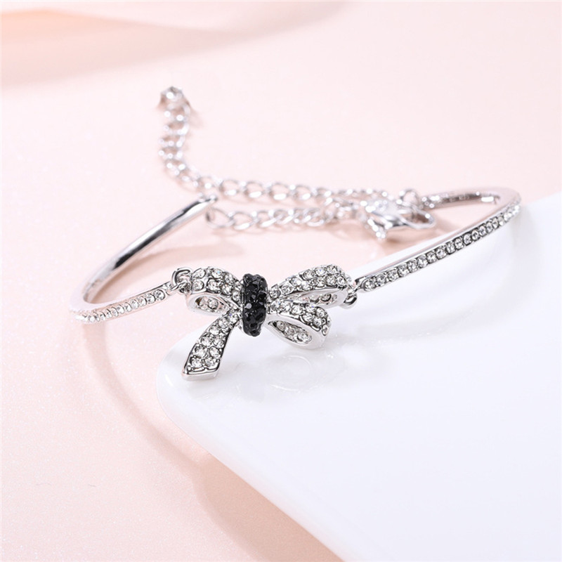 Romantic Bow Ear Clip Earrings Bow Two-tone Bracelet