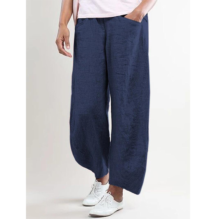 Title 6, Pantaloni casual trendy in cotone e lino a gamb...