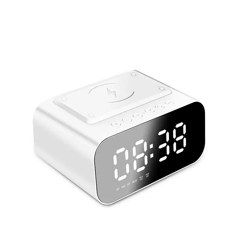 Wireless Charging Bluetooth Speaker Clock Led Alarm