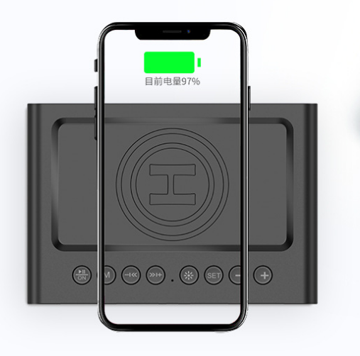 Wireless Charging Bluetooth Speaker Clock Led Alarm Clock Audio Wireless Charging Bluetooth Speaker - Image 3