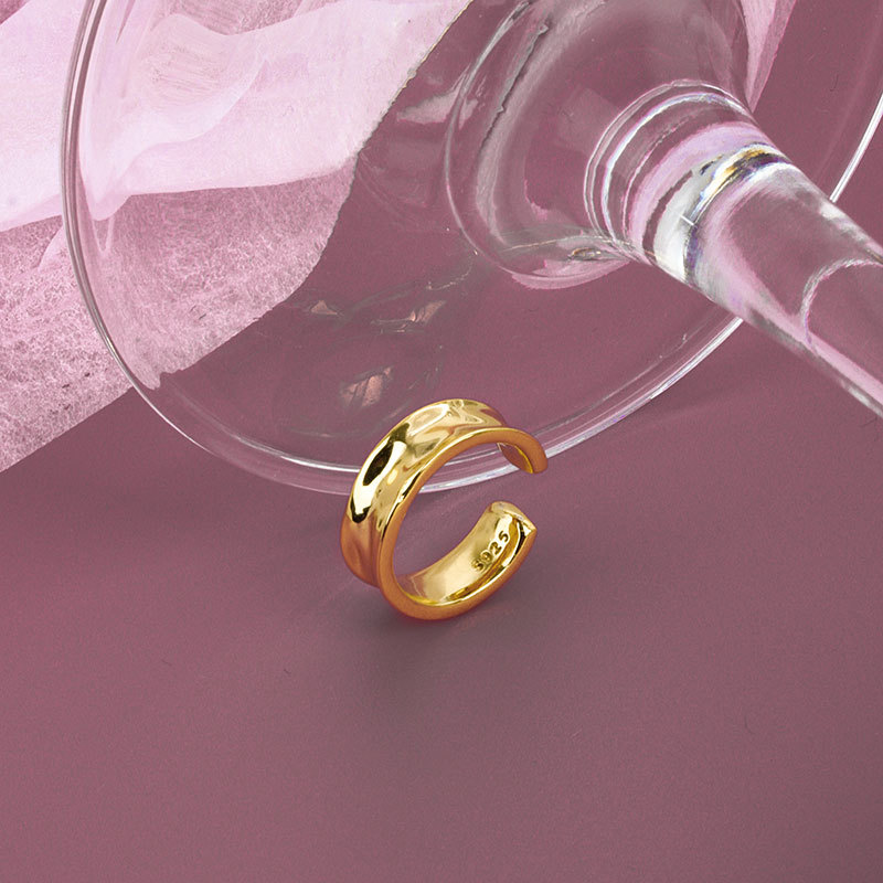 Irregular Non-pierced Ear Clip Female Personality Fashion All-match Gold-plated Silver Jewelry