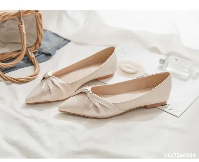 Shallow Mouth Evening Breeze Gentle Flat Bottomed Lady Fairy Single Shoes Women All Match Scoop Shoes Apricot - Shop at LoveMi