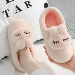 women Slides Cartoon Home Slippers Rabbit Slip - Pink - View 1