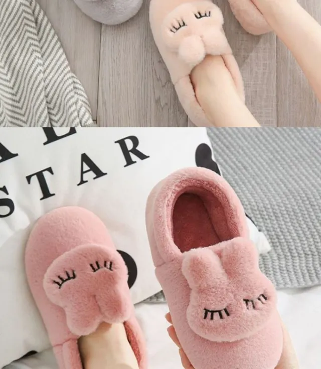 women Slides Cartoon Home Slippers Rabbit Slip Red - Shop at LoveMi