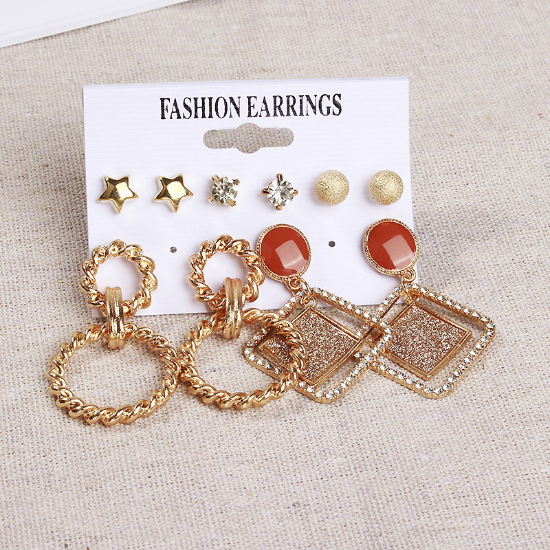 Accessories Metal Earrings Geometric Metal Earrings Earrings Multi-Match Set