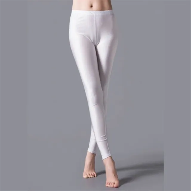 Milk Silk Shiny Pants Outer Wear Leggings Yoga White - Shop at LoveMi
