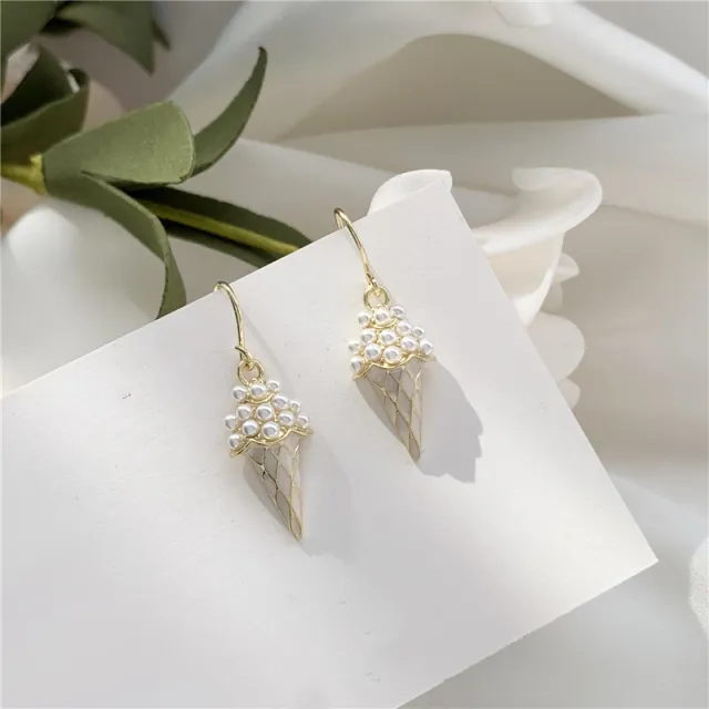 Japan And South Korea Small Sweet Cute Fun Ice Cream Earrings Niche Girl Earrings Ear Clips H656 Ear Hook - Shop at LoveMi