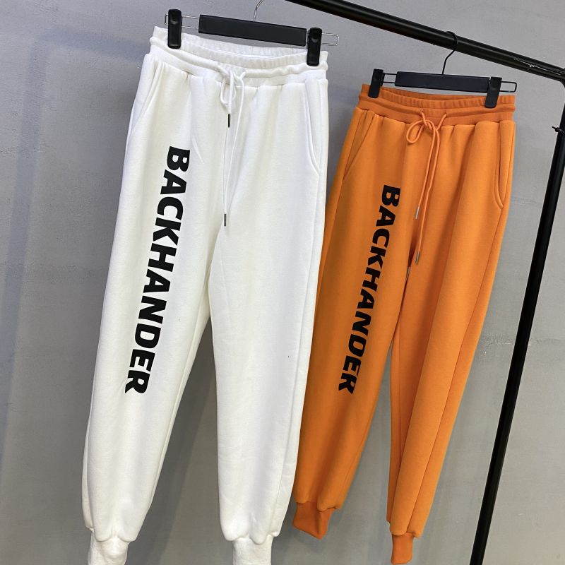 Letter Print Casual Pants Drawstring Trousers
