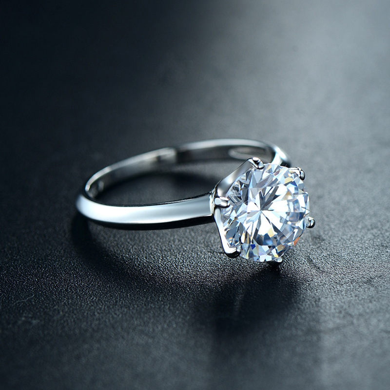 S925 Classic Six-claw Diamond Ring