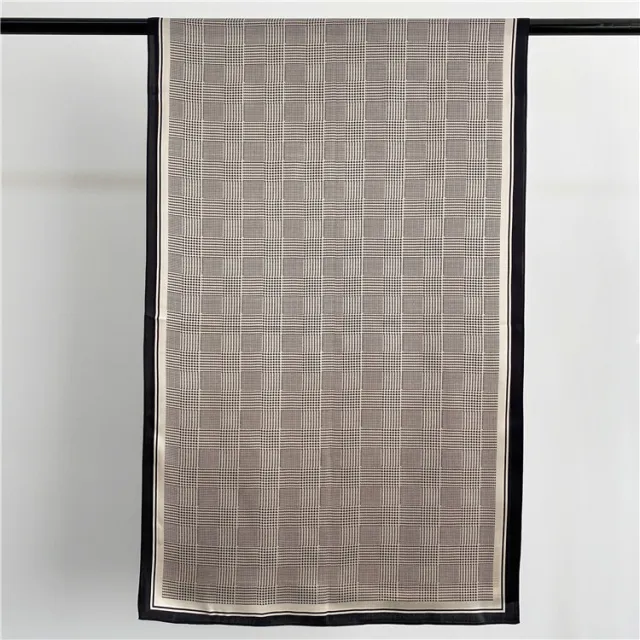 Black And White Houndstooth Long Silk Scarf Autumn Style Fashion Shawl Dual use Black And White Houndstooth - Shop at LoveMi