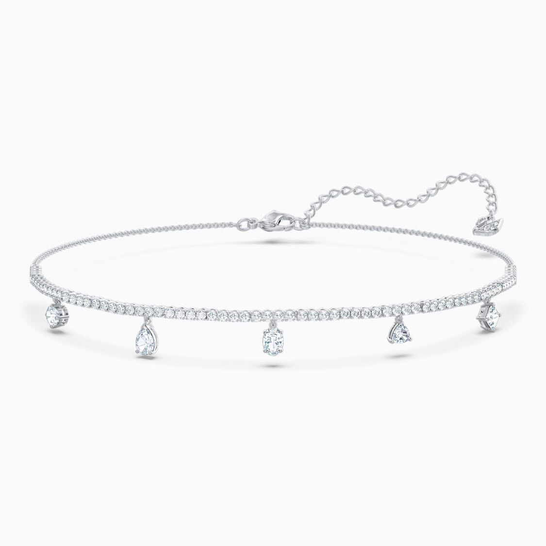 Streaming Sparkling Water Drop Pendant Necklace Glittering Starlight Row Of Diamonds Crystal Beam Neck Necklace