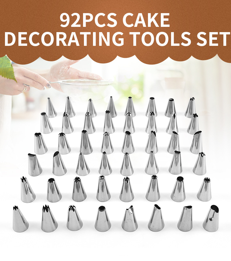 Stainless Steel Decorating Set 92 Pieces Of Cake Making Utensils
