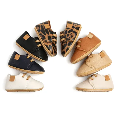 Luxury Soft Leather Baby Moccasins Shoes Newborn Rubber Sole