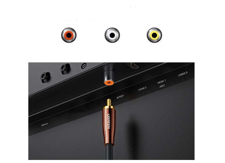 Green RCA Lotus Head Digital Coaxial Audio Cable Male-To-Revolution Wiring Cable 70684 AV155