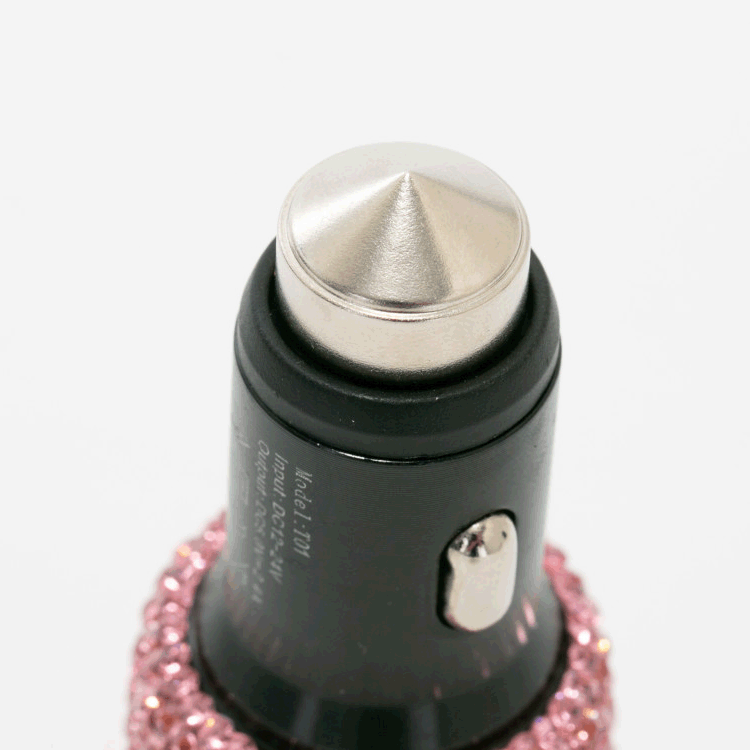 2.4A Dual Port Car Mobile Phone Charger With One For Two Diamond-Inlaid Dual Usb Car Charger Travel Car Charging Head — foto 7