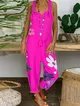 Spot Explosion Style Loose Casual Large Size Printed Siamese Bib Purple - Shop at LoveMi