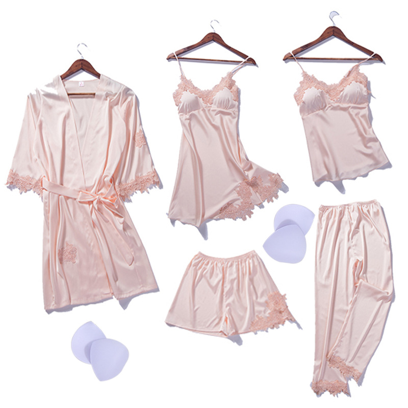 Title 6, Imitation Silk Pajamas With Chest Pad Hanging S...