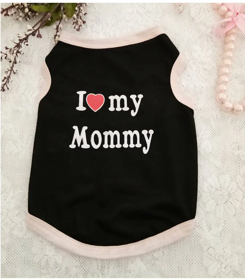 Love Mom Vest Summer Print Letters - Black