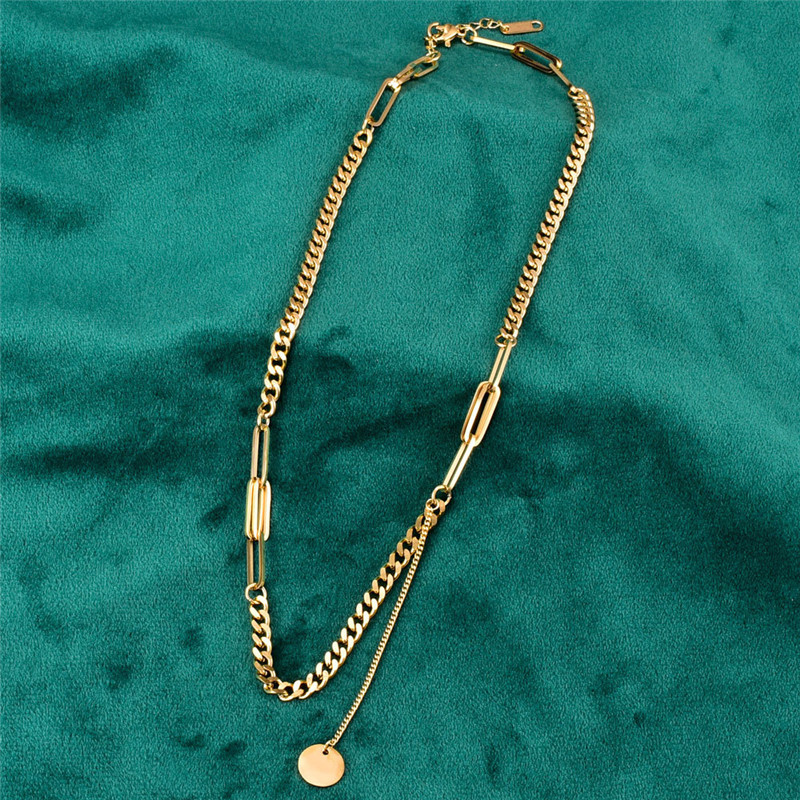 Titanium Steel Simple Design Sense Metal Style Hip-hop Di Clavicle Chain