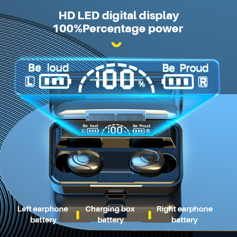 L6 Binaural Digital Display With Power Bank Bluetooth Headset