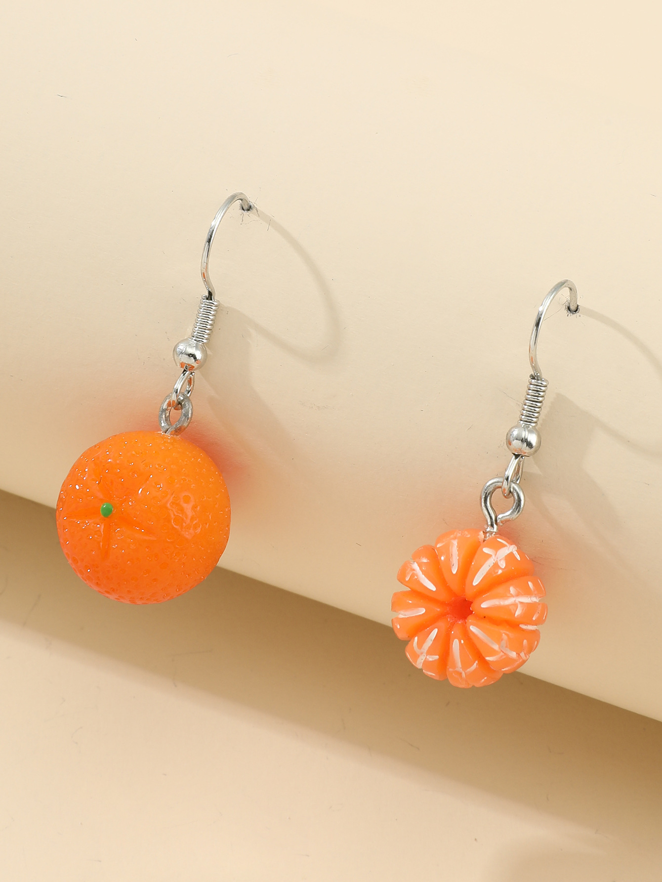 Japan And South Korea Sweet Resin Simulation Orange Orange Fruit Earrings